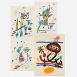 Four works by Joan Miró, lithograph in colors on BFK Rives, lithograph in colors, sold Nov 2023