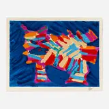 Karel Appel, Blue Cat (from the Cats series), 1978, screenprint in colors on Japan paper