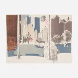 Fairfield Porter, New York Street Scene, 1969, lithograph in colors on Arches