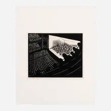 Concert Meister by Wharton Esherick, 1937, woodblock, sold Nov 2023