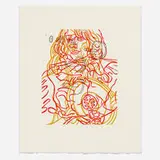 David Salle, Untitled (for Film Forum), 1991, linocut on Hahnemühle