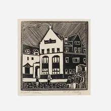 W.L. Ortez, Hull House (Chicago), c. 1930, woodblock