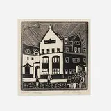 W.L. Ortez, Hull House (Chicago), c. 1930, woodblock
