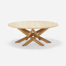 Modern, Coffee table, c. 1970, travertine, ash