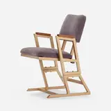 Frank Lloyd Wright, Chair from the Kalita Humphreys Theater, Dallas, 1955, upholstery, enameled steel, stained maple