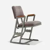 Frank Lloyd Wright, Chair from the Kalita Humphreys Theater, Dallas, 1955, upholstery, enameled steel, stained maple