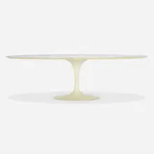 Eero Saarinen, Tulip dining table, model 175W, laminate, lacquered plywood, lacquered steel