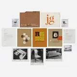 Marianne Rath, Collection of furniture manufacturer's catalogs, 1950-1964, printed and bound paper, printed paper, photograph, upholstery sample