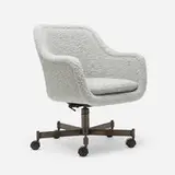 Ward Bennett, Swivel desk chair, c. 1970, upholstery, patinated steel, plastic
