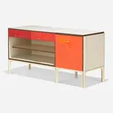 Raymond Loewy, DF 2000 desk, c. 1965, laminated and lacquered wood, enameled aluminum, molded acrylic, macassar ebony