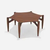 Hexagonal coffee table by Greta Magnusson Grossman, 1959, rosewood, sold Sep 2024