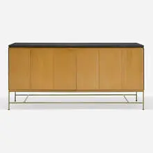 Irwin Collection cabinet, model C7306 by Paul McCobb, 1952, mahogany, travertine, brass, sold Sep 2024