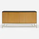 Paul McCobb, Irwin Collection cabinet, model C7306, 1952, mahogany, travertine, brass