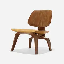 Charles and Ray Eames, Early LCW, 1945, walnut plywood, ash plywood, rubber