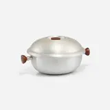 Russel Wright, Lidded serving bowl, c. 1935, spun aluminum, wood