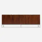 Florence Knoll, Executive Office cabinet, model 2544, rosewood, marble, chrome-plated steel, aluminum