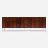 Florence Knoll, Executive Office cabinet, walnut, marble, chrome-plated steel, aluminum