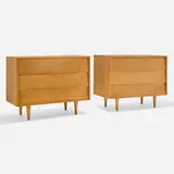 Early cabinets model 125, pair by Florence Knoll, 1948 / 1952, maple, sold Sep 2024