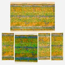 Don Wight, Primavera fabric panels, set of five, 1959 / 1960, screen-printed cotton velvet