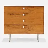 Thin Edge cabinet, model 5202 by George Nelson & Associates, 1952, rosewood, aluminum, enameled steel, sold Sep 2024