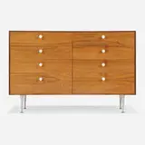 Thin Edge cabinet, model 5221 by George Nelson & Associates, 1952, rosewood, cast aluminum, sold Sep 2024