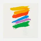 promise by Corita Kent, 1978, screenprint in colors, sold Aug 2024