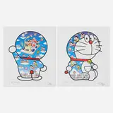 Two works by Takashi Murakami, offset lithograph in colors, sold Aug 2024