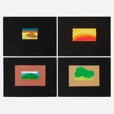 Howard Hodgkin, Four works from the Indian Views series, 1971, screenprint in colors on J. Green