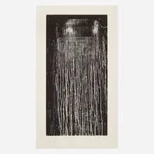 Long Vertical Falls II by Pat Steir, 1991, soap ground and spit bite aquatint, sold Aug 2024