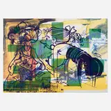 Sigmar Polke, Leave the Lab and Enter the Office, 1991, offset lithograph in colors on vellum (double-sided)