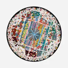 Alan Shields, Polar Route (from the Raggedy Circumnavigation series), 1985, relief, screenprint and woodcut in colors