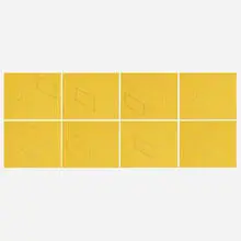 Fred Sandback, Eight Variations for Gallery Heiner Friedrich, 1971-73, screenprint in colors on yellow paper
