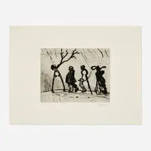 Four Instruments by William Kentridge, 2003, drypoint, sold Aug 2024