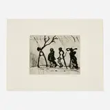 William Kentridge, Four Instruments, 2003, drypoint