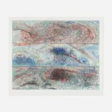 Pat Steir, The Wave - From the Sea after Leonardo, Hokusai and Courbet, 1985, aquatint in colors with soft ground and hard ground etching, drypoint and soap ground aquatint
