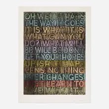 Oh Well by Mel Bochner, 2020, etching and screenprint in colors, sold Aug 2024