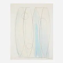 December Forms by Barbara Hepworth, 1970, screenprint in colors on T.H. Saunders England, sold Aug 2024