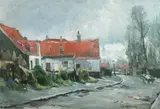 Jan Cornelis Hofman, Street Scene, Oil on canvas