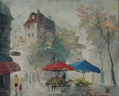 C. Lian, Montmartre, Oil on canvas