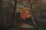 W. H. Lane, Autumn Sunset Near Leonard, Oil on canvas