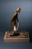 Ramiz Barquet, Seated Female Nude with Braided Hair, Bronze - Height: 12 in