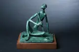 Ramiz Barquet, Seated Man with Flute, Bronze - Height: 11 in