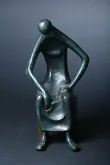 Seated Figure in Chair by Ramiz Barquet, Bronze - Height: 12 in, offered Jun 2011