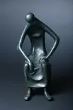 Ramiz Barquet, Seated Figure in Chair, Bronze - Height: 12 in