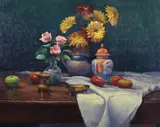 George van Hook, Still Life with Flowers, Oil on canvas