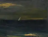 Sailboat on Dark Sea by Maurice van Essche, Oil on panel, sold Jun 2011