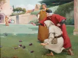Walter Jenks Morgan, Monks Lawn Bowling, Oil on board