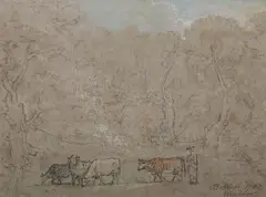 Benjamin West, Forest Scene Near Windsor, Pencil and chalk on paper