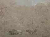 Benjamin West, Forest Scene Near Windsor, Pencil and chalk on paper