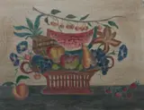 David Ellinger, Still Life with Basket of Fruit, STILL LIFE WITH BASKET OF FRUIT, oil on velvet